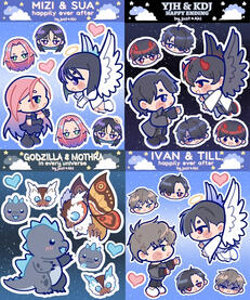 ALNST, ORV, Godzilla Assorted Mini Sticker Sheets